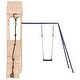 preview thumbnail 16 of 19, vidaXL Swing Set Outdoor Backyard Wooden Playground Equipment for Kids Age 3-8