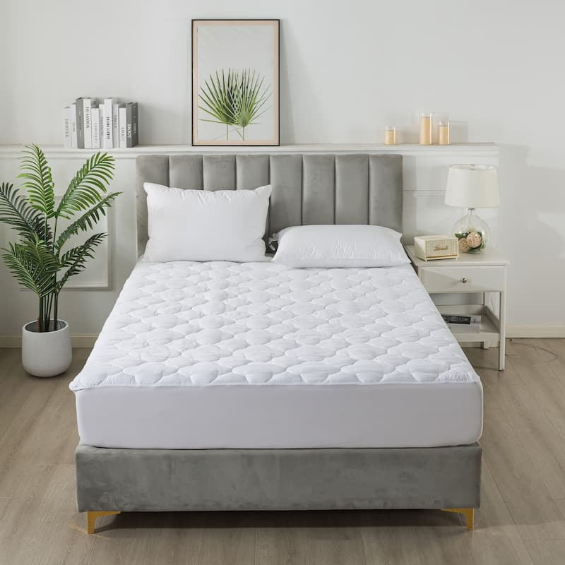Royal Velvet Waterproof Stain Resistant and Antimicrobial Mattress Pad - White