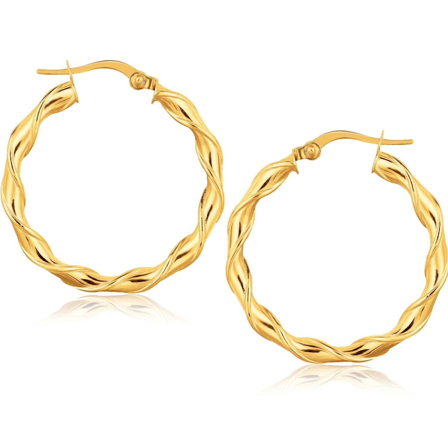 MayaMila 14k Yellow Gold Hoop Earrings (1 1/8 inch)