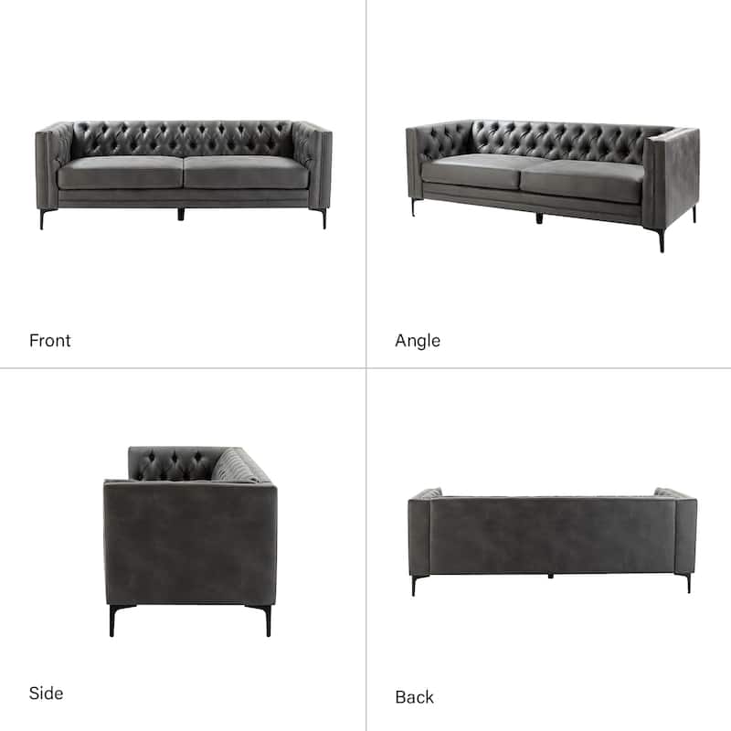 Ipiutak Modern 2 - Piece Upholstered Button-tufted Sectional with Storage Ottoman