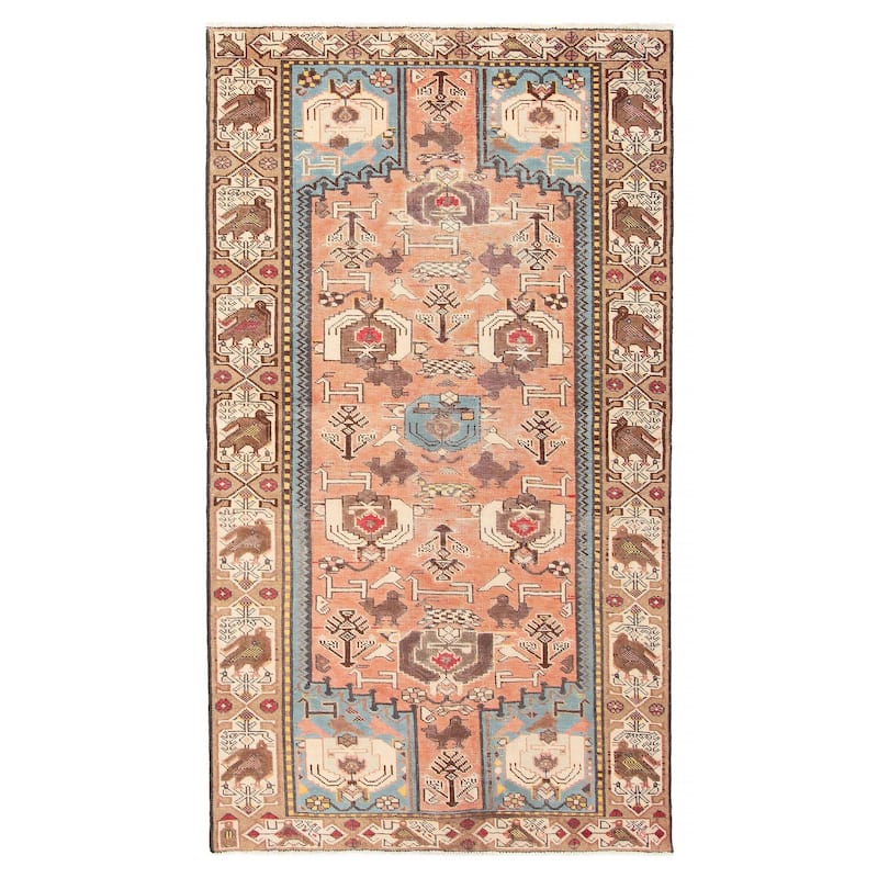 ECARPETGALLERY Hand-knotted Antalya Vintage Copper Wool Rug - 4'1 x 7'6 - Copper - 4'1 x 7'6