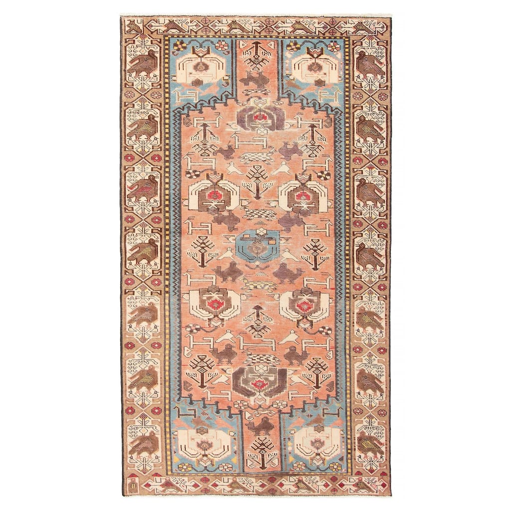 ECARPETGALLERY Hand-knotted Antalya Vintage Copper Wool Rug - 4'1 x 7'6
