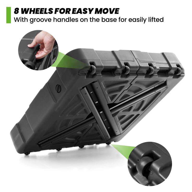 VredHom Patio Offset Cantilever Umbrella Base Stand with Wheels - 33.46" L x 33.46" W x 7.87" H