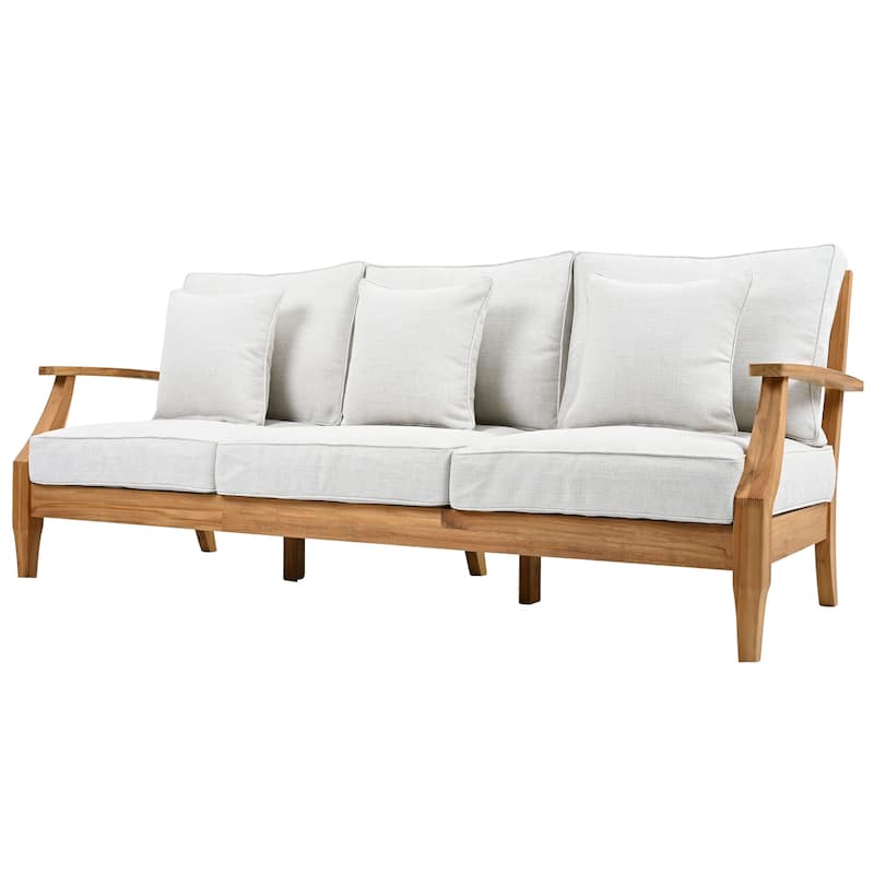 SAFAVIEH Couture Martinique Wood Patio Sofa - 82"W x 35"D x 32"H