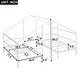 preview thumbnail 13 of 14, Modern Double Twin House Beds with Center Table, Gray/White - Shared Comfort Design