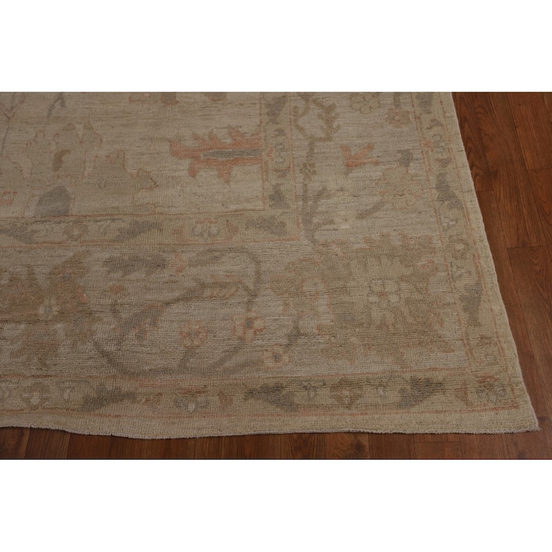Earth Tone Vegetable Dye Oushak Area Rug Handmade Wool Carpet - 9'7"x 13'5"