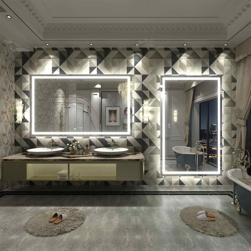 KIOTEE Super Bright Anti-fog LED Bathroom Mirror with Backlit and Front Lighting 3-Year Warranty