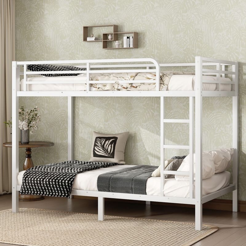 Metal Bunk Bed Twin XL over Twin XL Size - White