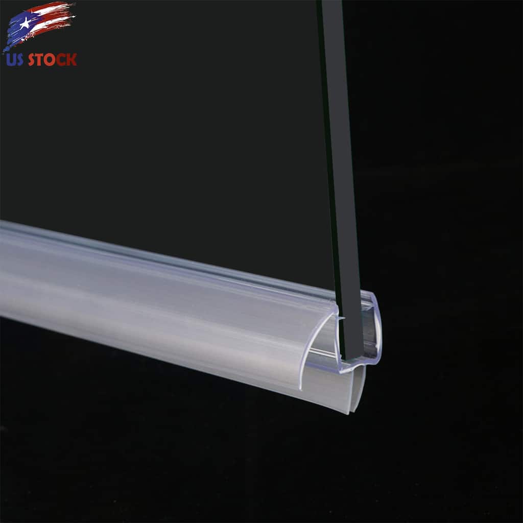 Elegant Shower Door Bottom Seal Sweep Wipe Drip Rail Plastic Strip for 3/8" Glass Shower Door