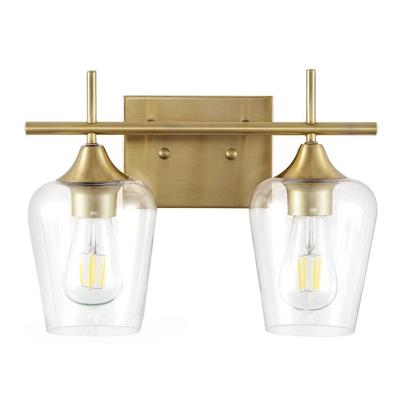 GetLedel 2-Light Bathroom Vanity Light Wall Sconce with Clear Glass Shades