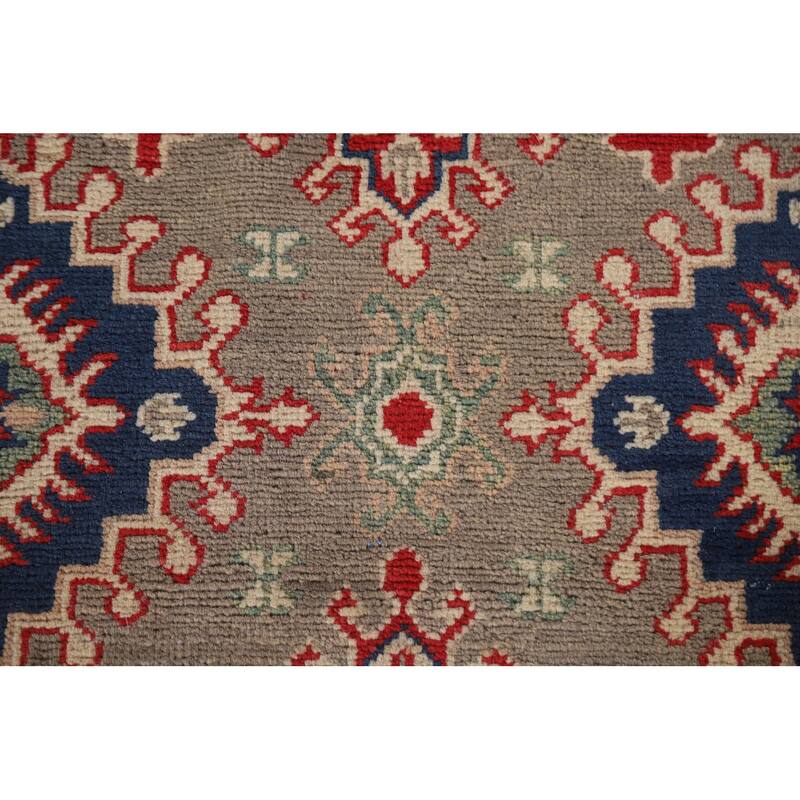Hand Knotted Oriental 100% Wool Carpet Traditional Geometric Brown Kazak Runner Rug - 15' 11'' X 2' 8''