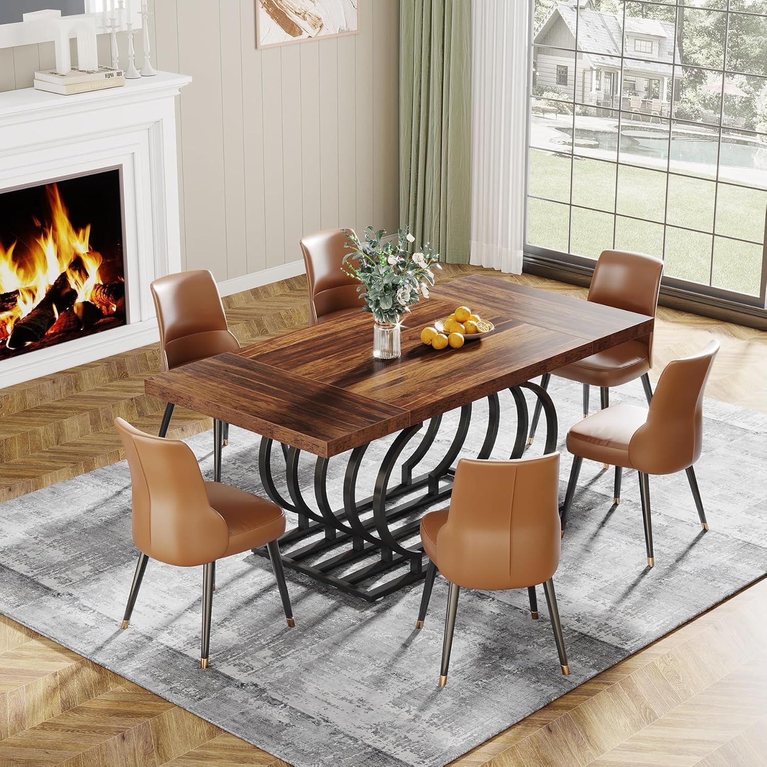 63 Inches Modern Dining Table for 6 People - On Sale - Bed 63 Inches Modern Dining Table for 6 People - On Sale - Bed