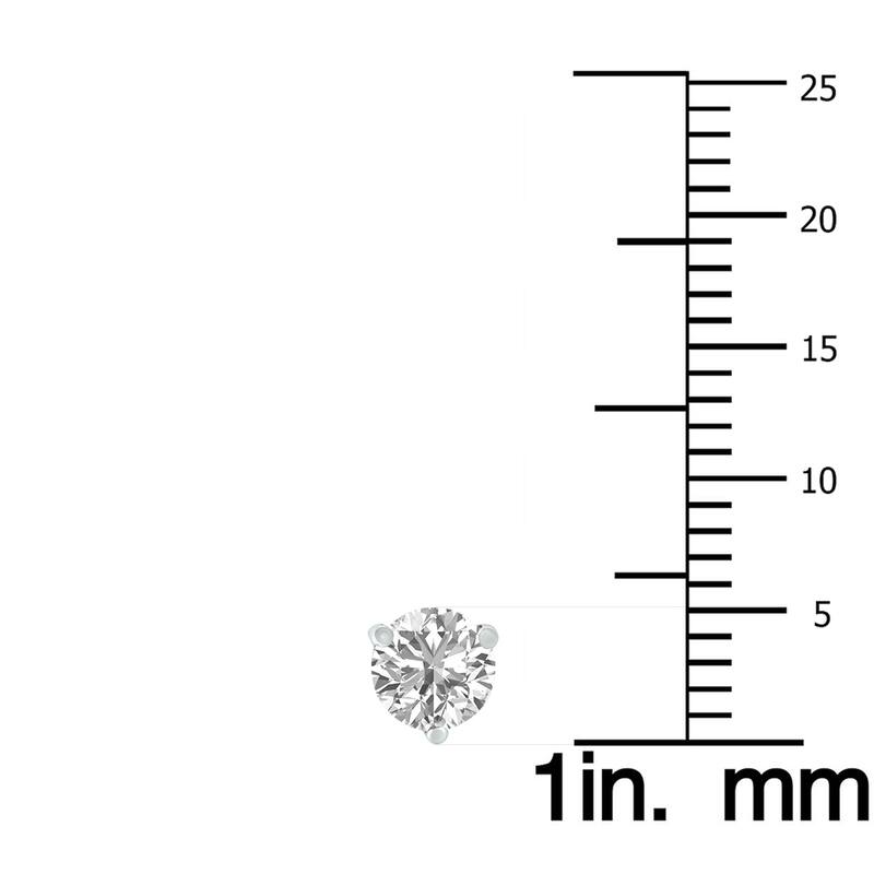 Marquee 1 Carat TW Lab Grown Diamond Martini Set Round Earrings in 14K White Gold