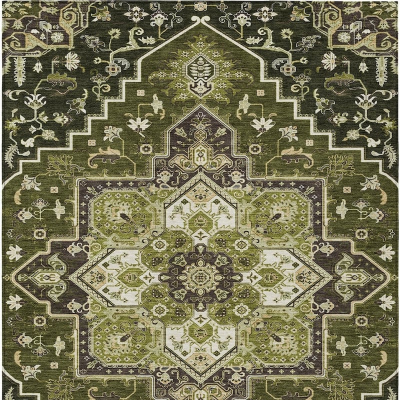 HomeRoots Oriental Traditional Rectangle Outdoor Rug