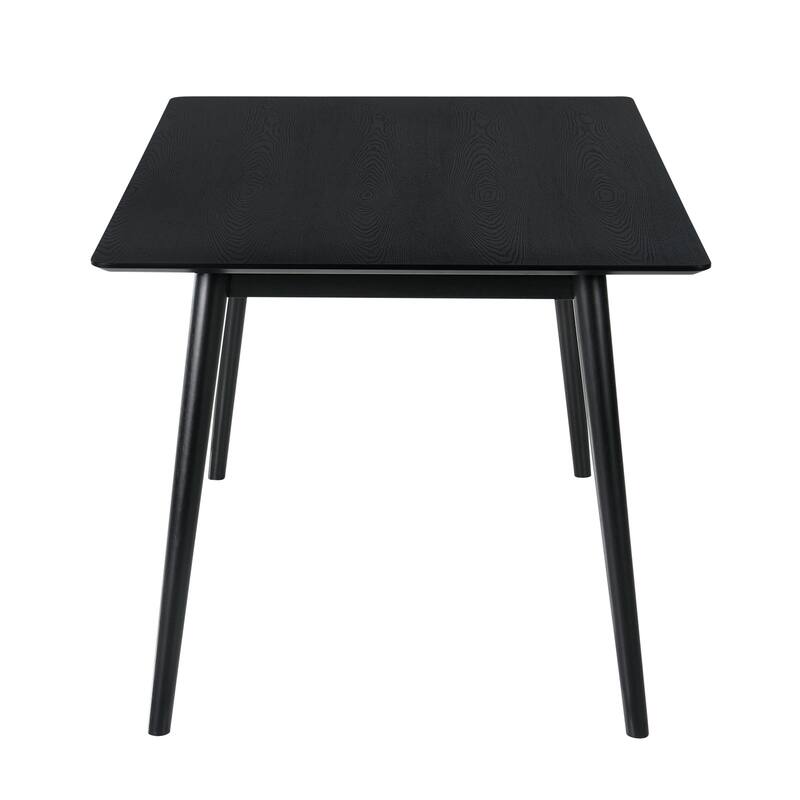Rectangular Dining Table - 59" Black Wood Table - Modern Dining Room Furniture - 59