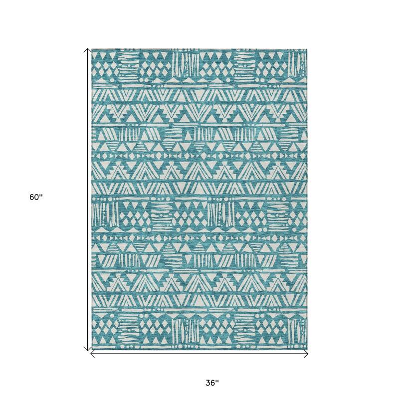 HomeRoots Southwestern Transitional Rectangle Outdoor Rug