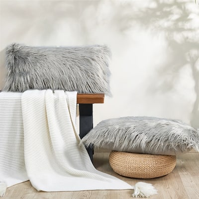 Karenne FauxFur Throw Pillow Covers (Set of 2), NO INSERT