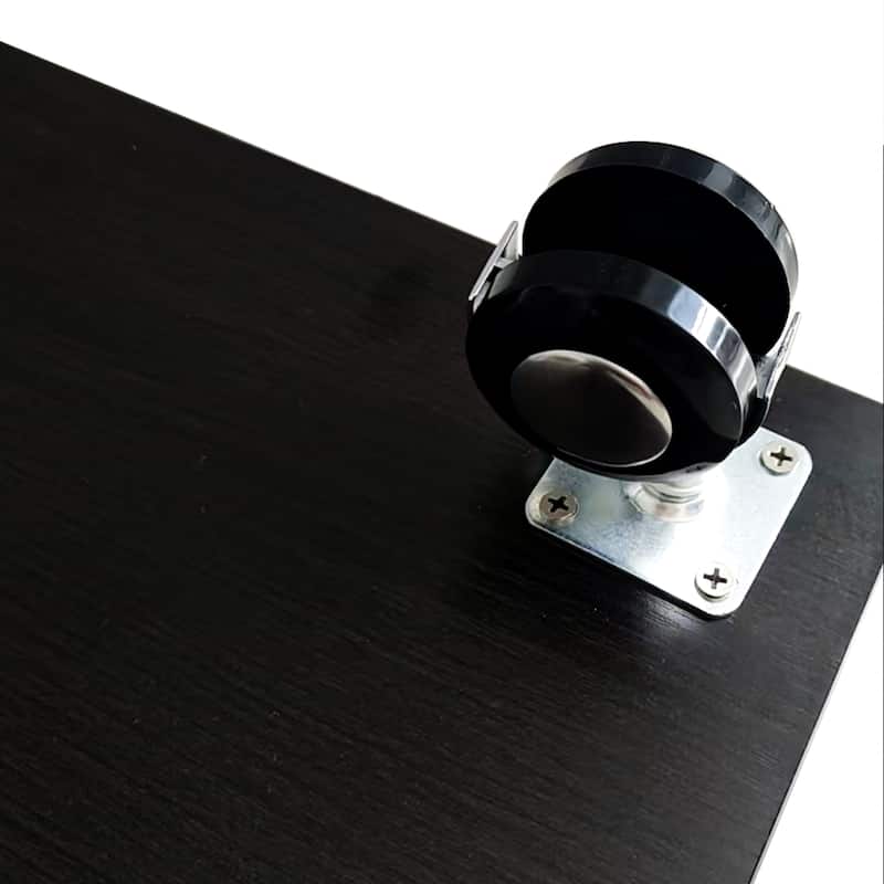 Glass Display Cabinet,Wine Cabinet,File Cabinet with Bluetooth LED Light Strips,Tempered Glass Top, Lock on Door Wheels