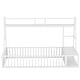 preview thumbnail 4 of 20, Floor Bed Frame with Safety Fence, Metal Floor Bed with Desk and Storage Shelves, Playhouse for Kids