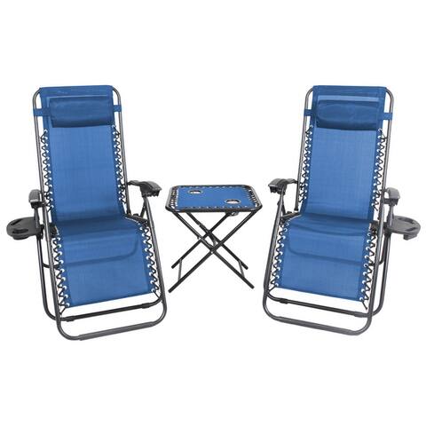 Patio Premier 3-piece Zero Gravity Outdoor Chair and Table Set