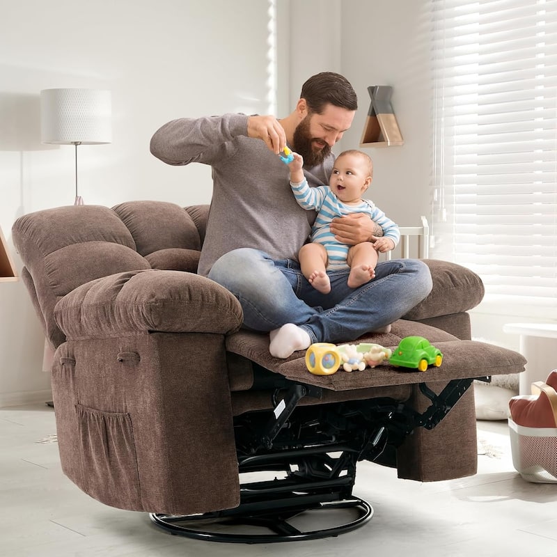 Rocking Recliner Chair,360° Swivel Rocker Chair