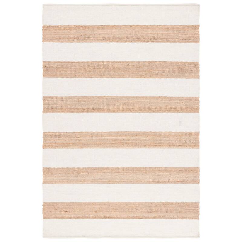SAFAVIEH Flatweave Natural Balduina Fiber Farmhouse Jute Rug - 5' x 8' - Natural/Ivory