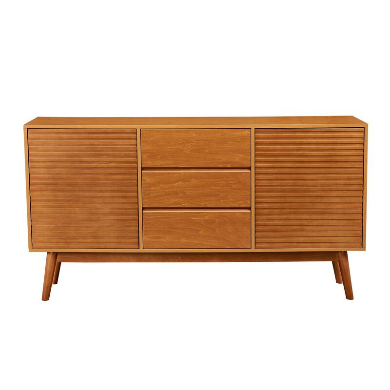Modern Wood TV Stand, Entertainment Center for TVs up to 65", Sideboard Buffet Cabinet Credenza