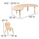 preview thumbnail 10 of 14, 35"W x 65"L Half-Moon Plastic Adjustable Activity Table Set - 4 Chairs