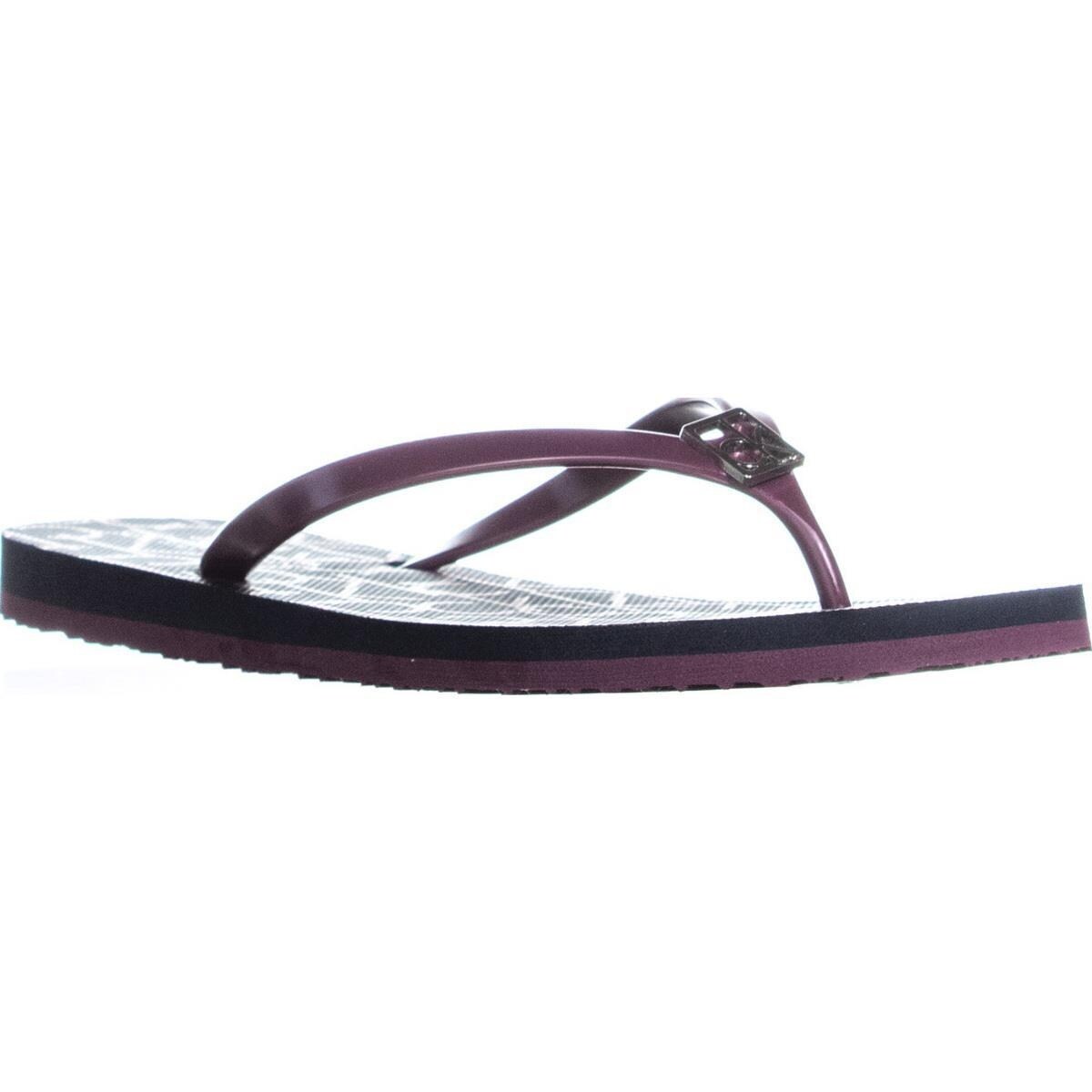 dark purple flip flops