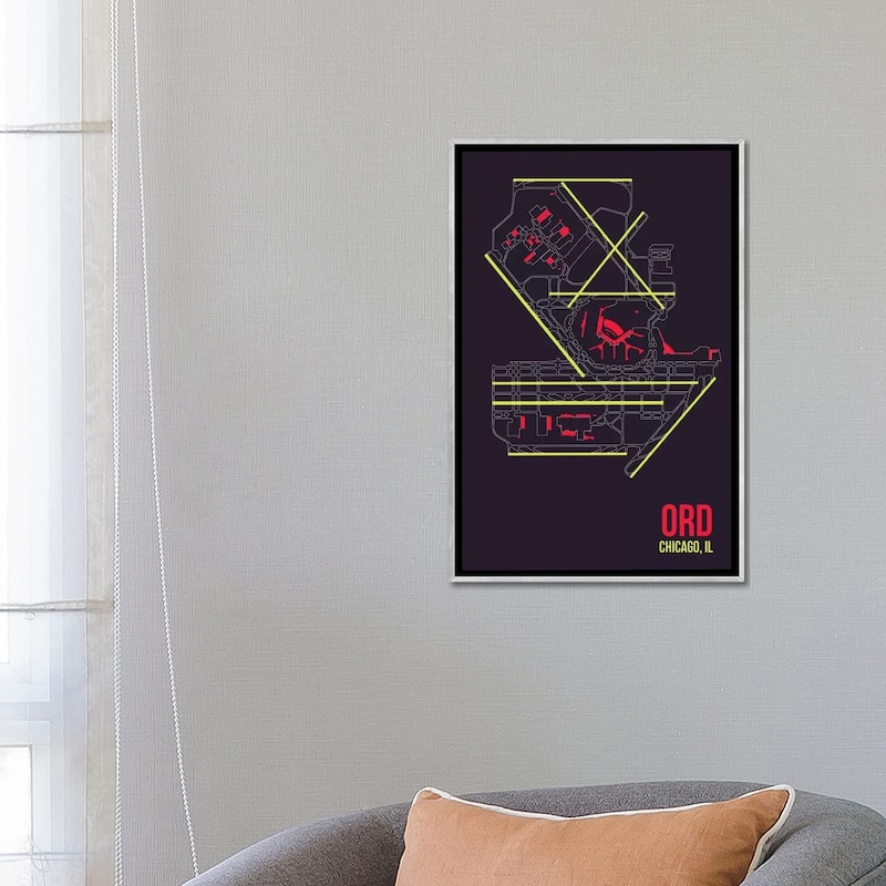 iCanvas "Chicago (O'Hare)" by 08 Left Framed
