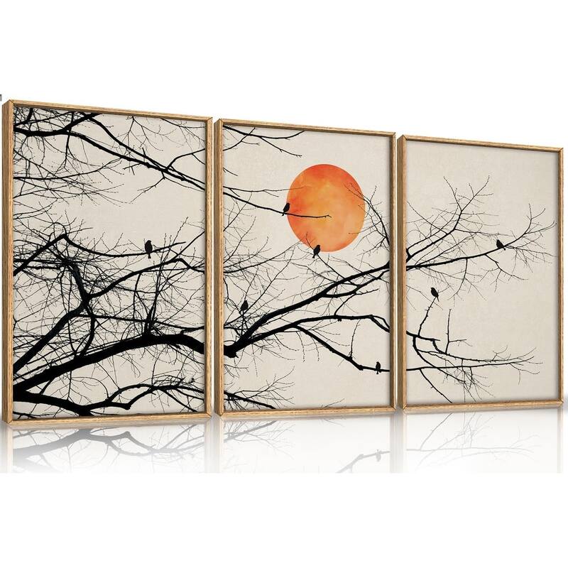 Retro Tree Drawing Wall Decor, Nature Botanical Wall Painting - 16 x 24
