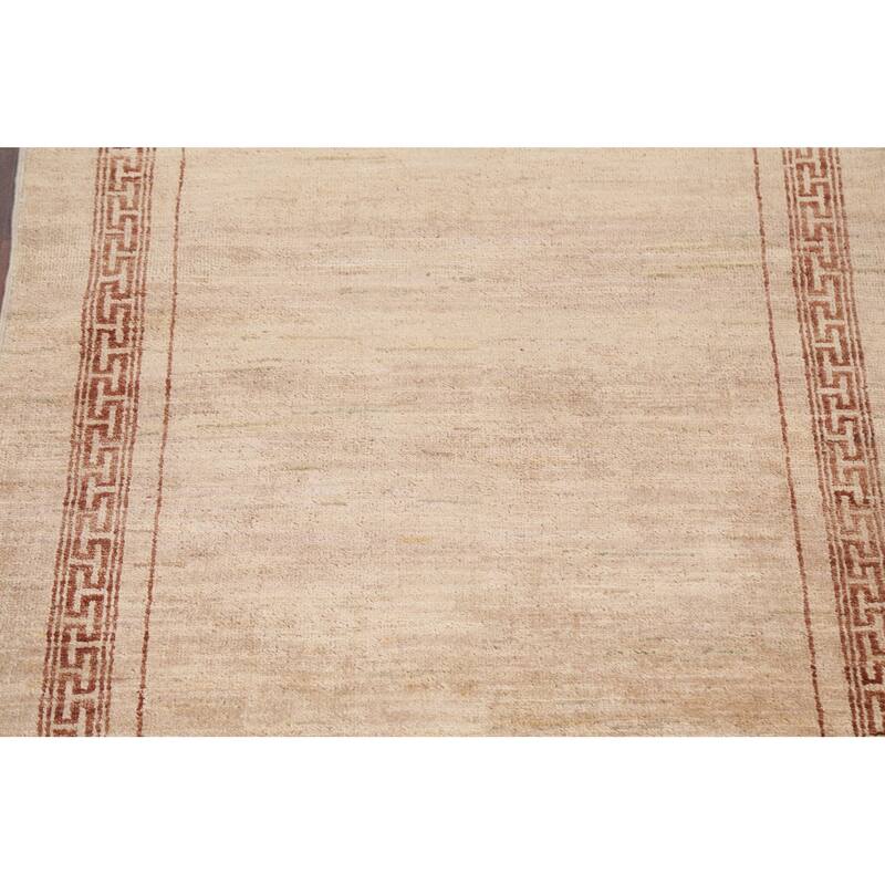 Geometric Bordered Oriental Gabbeh Kashkoli Area Rug Wool Hand-knotted - 3'2" x 5'3"