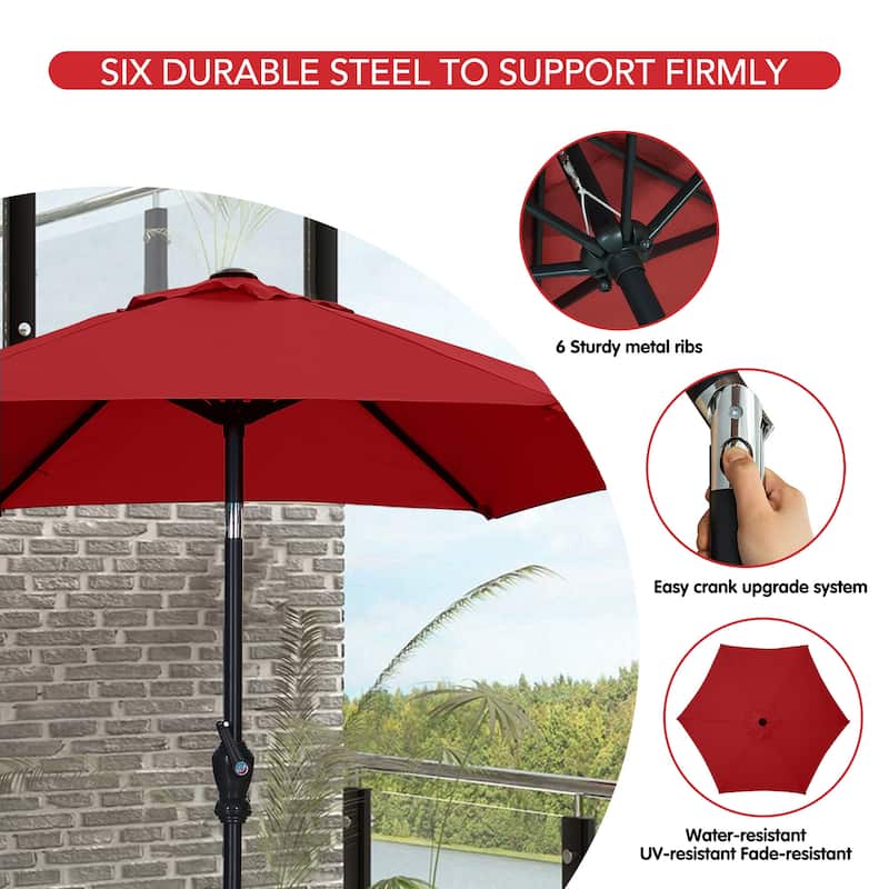 Ainfox 7.5ft Patio Umbrella Push Button Tilt Outdoor Market Umbrella Without Base