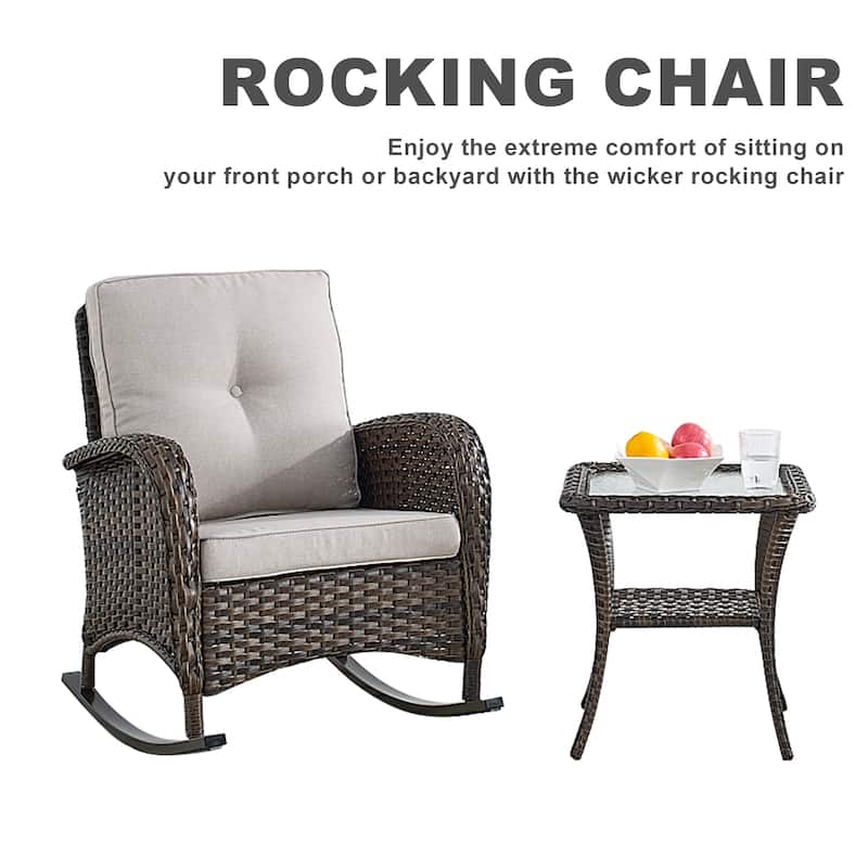 Gymojoy Outdoor Rocking Chairs Set of 2 Patio Furniture Sets