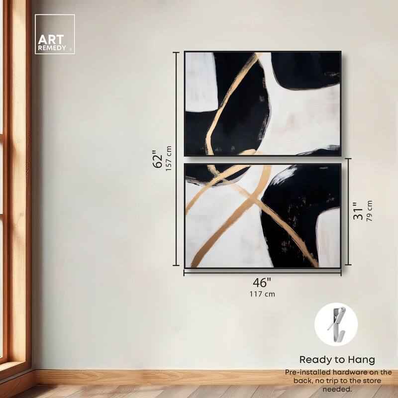 Rhythm of Contrast Canvas Set of 2 by Art Remedy