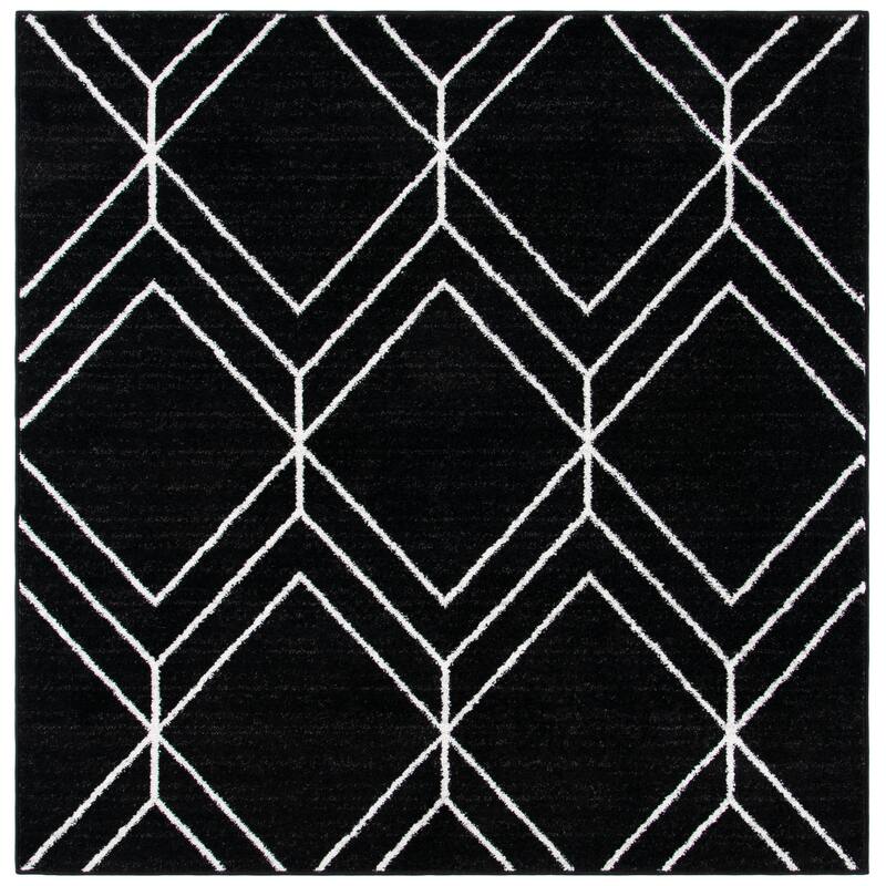 SAFAVIEH Adirondack Benilda Modern Geometric Rug - 4' x 4' Square - Black/Ivory