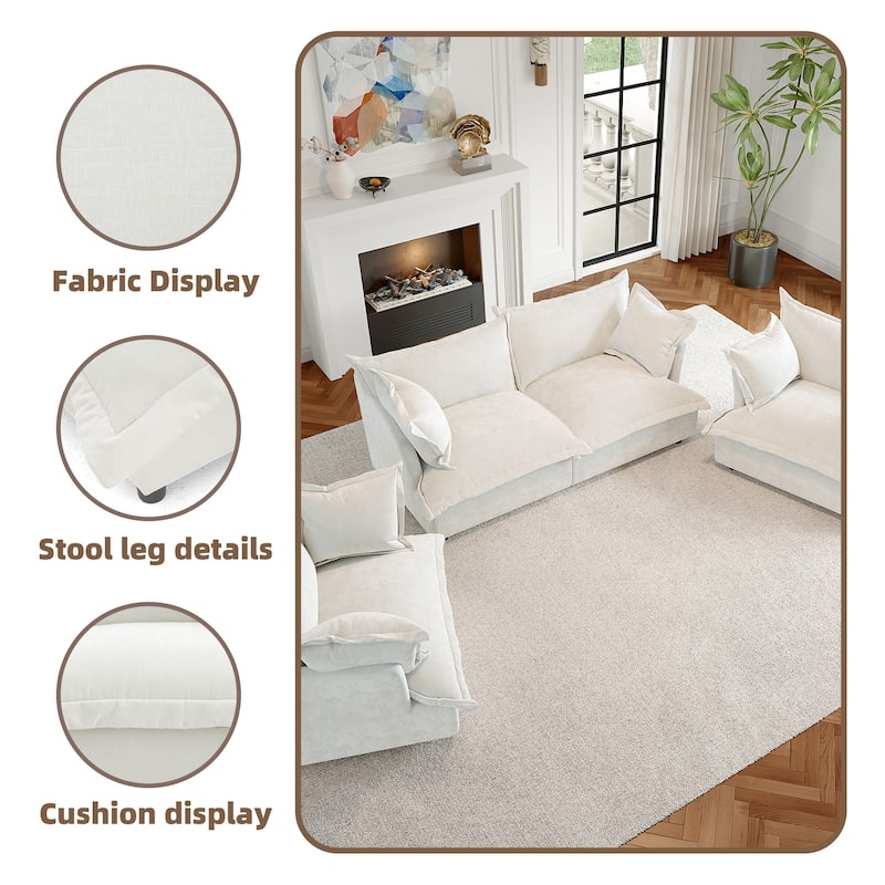 Cloud Chenille Upholstered Modular Sectional Sofa