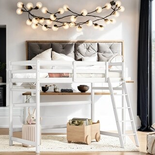 Comprehensive Design Twin Size High Loft Bed, Under Bed Capacious Space