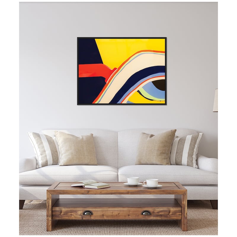 Kate and Laurel Sylvie Retro Bright Abstract True Color 1 Framed Canvas by Grant Mahr