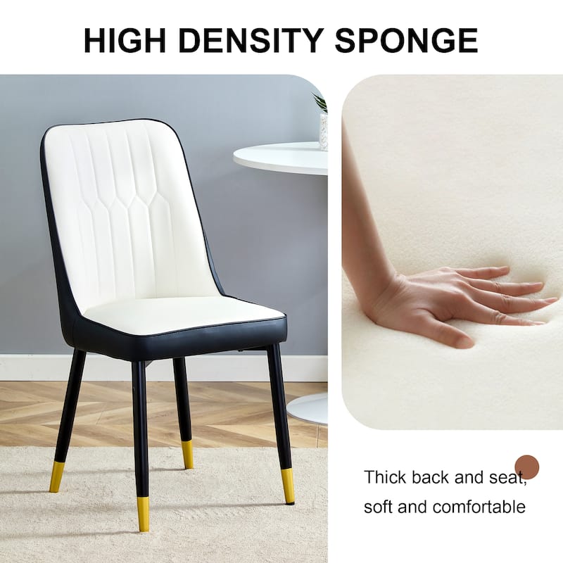 Modern Two-Tone PU Dining Chairs