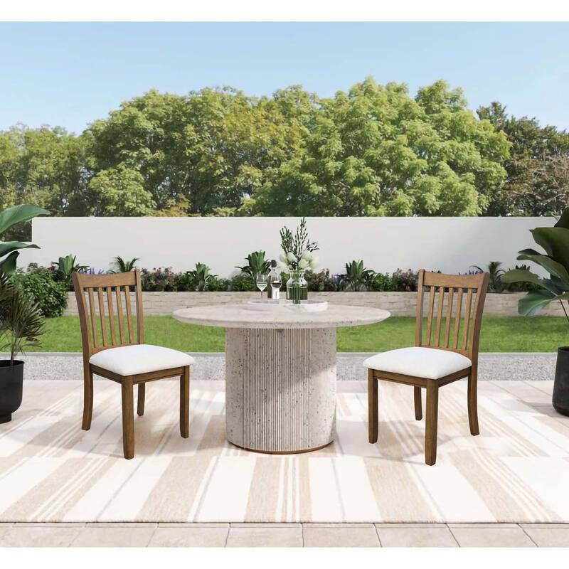 Set of 2 Seating Chairs Cushion Seats Wooden Back Kitchen Breakfast Chairs