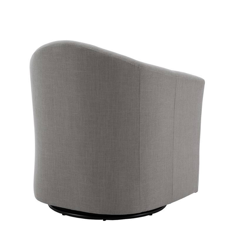 UIXE Swivel Barrel Accent Chair with Metal Base - 30.7"W x 29.9"H x 27.5"D