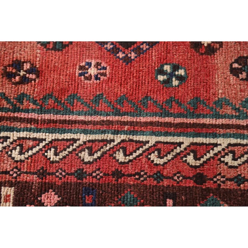 Tribal / Geometric Shiraz Persian Vintage Rug Handmade Wool Carpet - 4'1"x 8'4"
