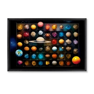 Stupell Celestial Gems & Planets Framed Floater Canvas Wall Art Design ...