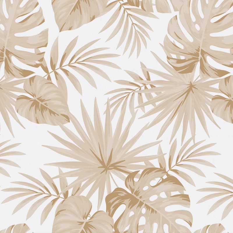 SUSSEXHOME Removable Wallpaper-Waterproof, Strippable, Light Resistance & Cleanable Wall Paper Roll-Wallpaper-Palms - BROWN