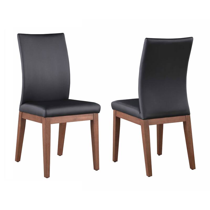 Somette Emily Modern Wood/Black Glass 5-Piece Dining Set