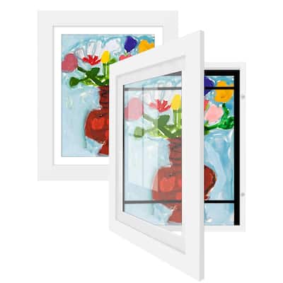 Americanflat 10x12.5 Front-loading Kids Art Frame with Mat