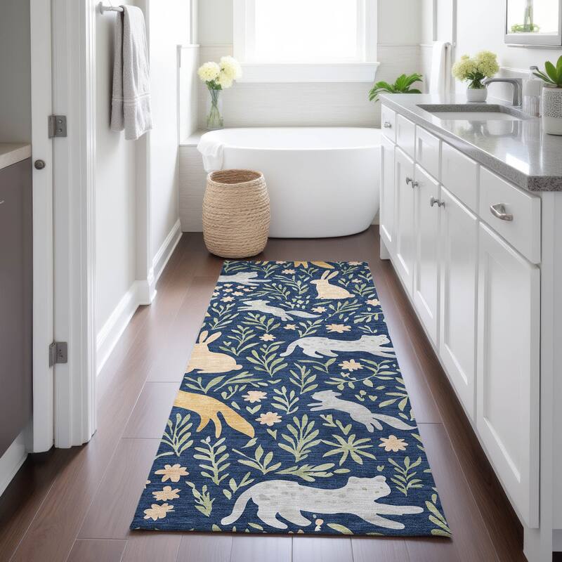 Machine Washable Indoor/ Outdoor Whimsy Foxy Chantille Rug