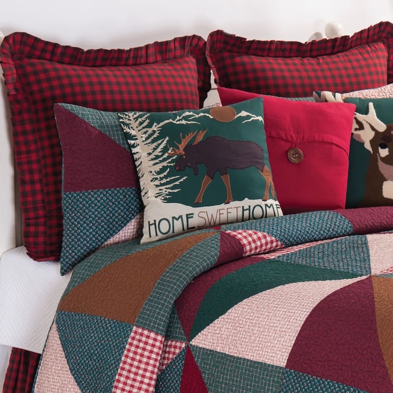 Shady Pines Rustic Lodge Theme Cotton Quilt Set
