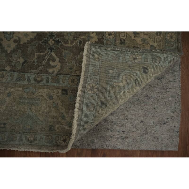 Hand Knotted Oriental 100% Wool Carpet Transitional Floral Greys & Charcoal Oushak Area Rug - 8' 7'' X 6' 0''
